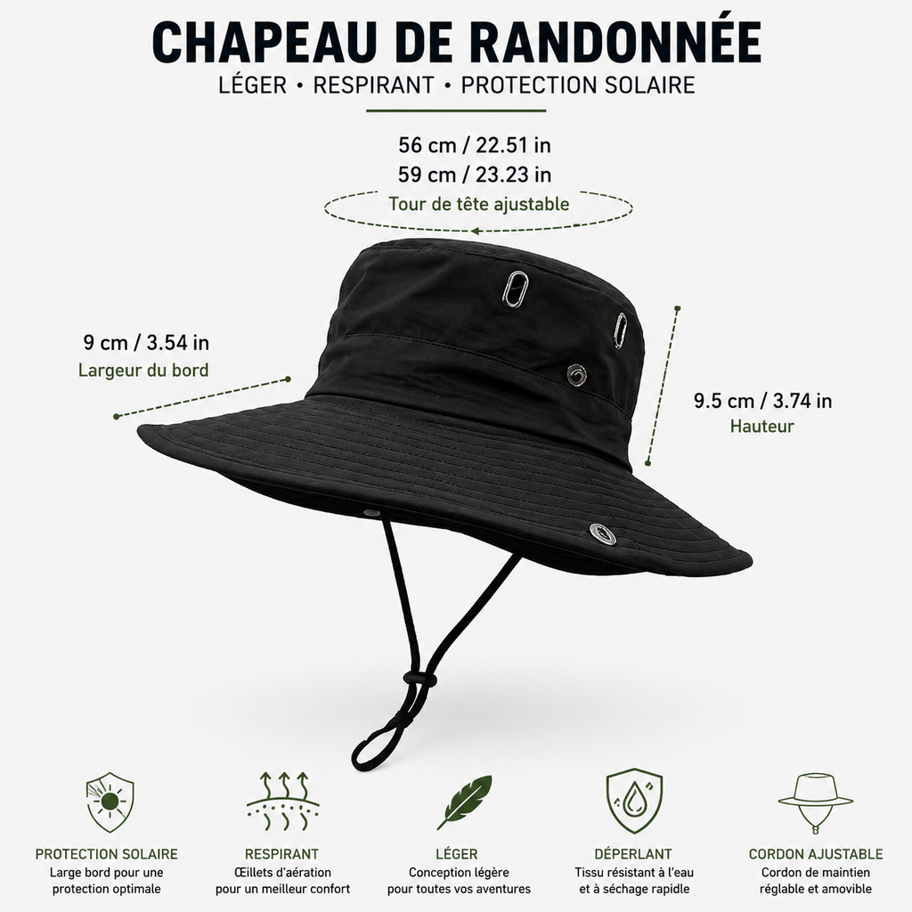 Chapeau anti-UV à large bord